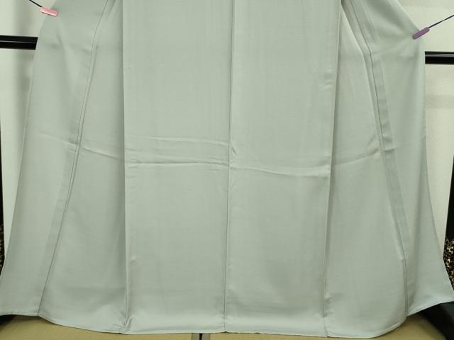 平和屋本店▽極上　京都染織メーカー・貴久樹謹製　天然繭　エンディシルク　紬　単衣　灰青色　証紙付き　逸品　未使用　DZAB4116kh6