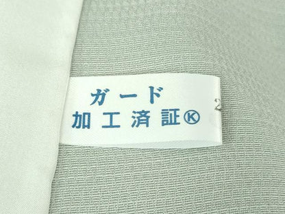 平和屋本店▽極上　京都染織メーカー・貴久樹謹製　天然繭　エンディシルク　紬　単衣　灰青色　証紙付き　逸品　未使用　DZAB4116kh6
