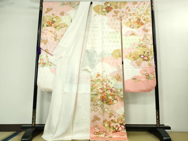 平和屋本店●極上　振袖　吉澤友禅　駒刺繍　雲取り吉祥花文　金彩　逸品　DZAB4131kh6