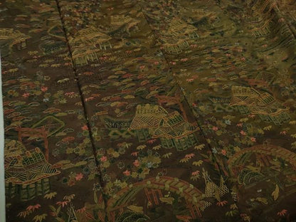 平和屋本店●極上　中国三大刺繍　スワトウ刺繍　汕頭刺繍　相良刺繍　総刺繍　訪問着　渡橋風景　暈し染め　金糸　逸品　DZAB4132kh6