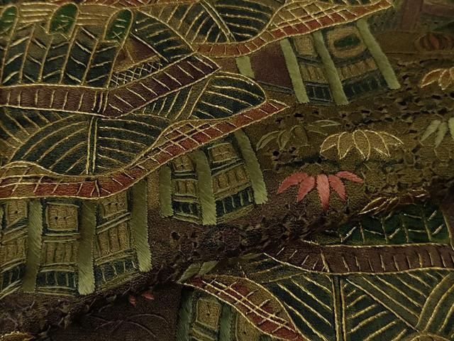 平和屋本店●極上　中国三大刺繍　スワトウ刺繍　汕頭刺繍　相良刺繍　総刺繍　訪問着　渡橋風景　暈し染め　金糸　逸品　DZAB4132kh6