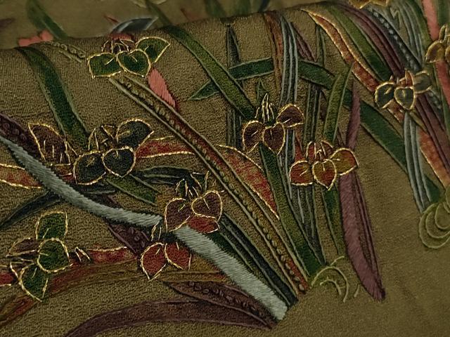 平和屋本店●極上　中国三大刺繍　スワトウ刺繍　汕頭刺繍　相良刺繍　総刺繍　訪問着　渡橋風景　暈し染め　金糸　逸品　DZAB4132kh6