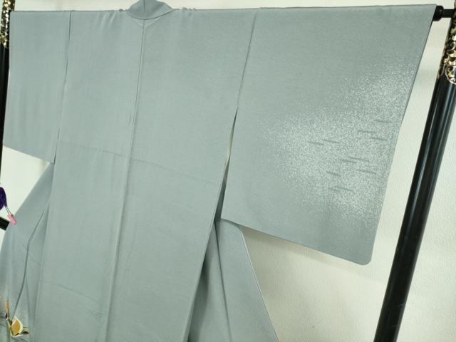 平和屋本店●極上 人間国宝・羽田登喜男 訪問着 鴛鴦 たたき染め 薄い舛花色地 金銀彩 逸品 DZAB4134kh6
