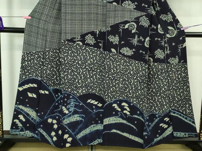 平和屋本店●極上 藍香房 訪問着 天然藍染 立波に千鳥 笹竹 ふくら雀 花萩 逸品 DZAB4135kh6