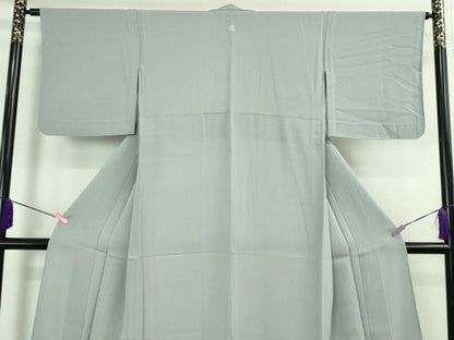 平和屋着物▽極上 色無地 単衣 オーキドグレイ色 縮緬地 逸品 未使用 DZAB4136kh6