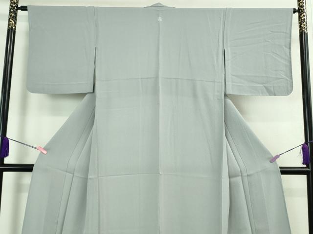 平和屋着物▽極上 色無地 単衣 オーキドグレイ色 縮緬地 逸品 未使用 DZAB4136kh6