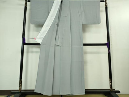 平和屋着物▽極上 色無地 単衣 オーキドグレイ色 縮緬地 逸品 未使用 DZAB4136kh6