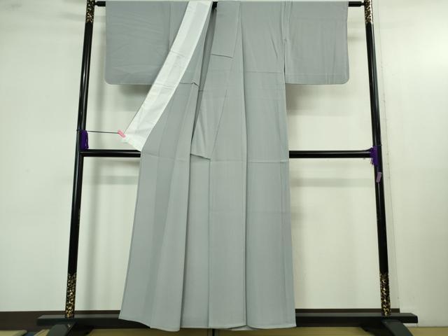 平和屋着物▽極上 色無地 単衣 オーキドグレイ色 縮緬地 逸品 未使用 DZAB4136kh6