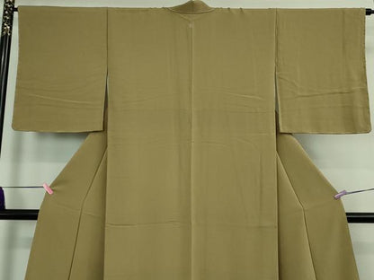 平和屋着物●極上　色無地　空五倍子色　逸品　未使用　DZAB4139kh6