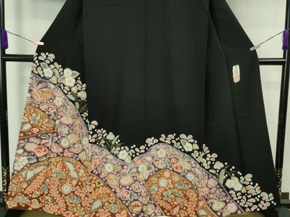 平和屋着物●極上　十七代京屋林蔵　黒留袖　刺繍　辻が花　暈し染め　逸品　DZAB4143kh6