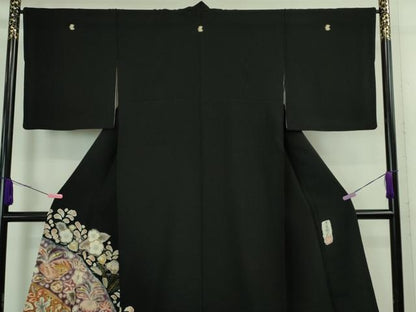 平和屋着物●極上　十七代京屋林蔵　黒留袖　刺繍　辻が花　暈し染め　逸品　DZAB4143kh6