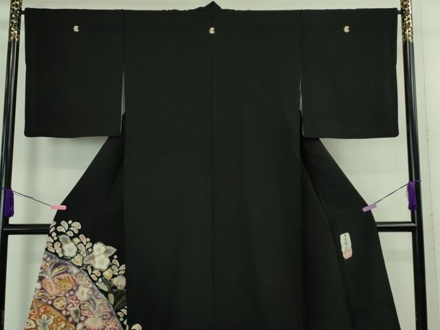 平和屋着物●極上　十七代京屋林蔵　黒留袖　刺繍　辻が花　暈し染め　逸品　DZAB4143kh6
