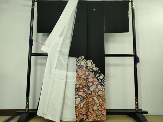 平和屋着物●極上　十七代京屋林蔵　黒留袖　刺繍　辻が花　暈し染め　逸品　DZAB4143kh6