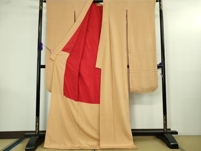 平和屋本店●極上 アンティーク 大正ロマン 振袖 色無地 伽羅色 逸品 DZAB4152kh6