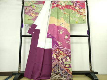 平和屋本店●極上 訪問着 作家物 辻が花 金通し地 鈴乃屋扱い 逸品 DZAB4158kh6