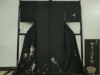 平和屋着物●極上　十代目 歌舞伎役者 坂東三津五郎　訪問着　花丸文　蝉色地　暈し染め　やまと誂製　ロング丈　逸品 未使用　DZAB4160kh6