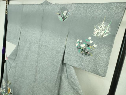 平和屋本店●極上　人間国宝　羽田登喜男　TOKIOetTOKI　訪問着　鴛鴦　花丸文　たたき染め　逸品　DZAB4163kh6