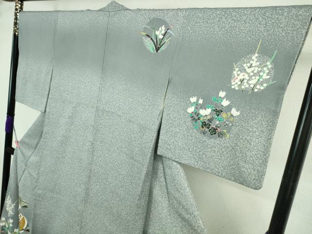 平和屋本店●極上　人間国宝　羽田登喜男　TOKIOetTOKI　訪問着　鴛鴦　花丸文　たたき染め　逸品　DZAB4163kh6