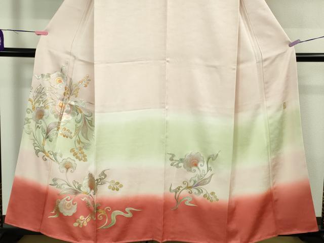 平和屋本店●極上 金彩友禅 卓越技能者・名工・和田光正 訪問着 更紗花文 暈し染め 金銀彩 逸品 DZAB4164kh6