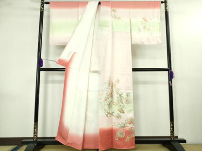 平和屋本店●極上 金彩友禅 卓越技能者・名工・和田光正 訪問着 更紗花文 暈し染め 金銀彩 逸品 DZAB4164kh6