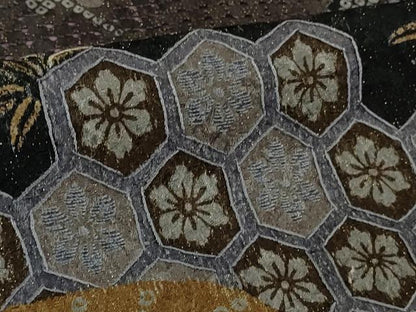 平和屋着物●極上　中国三大刺繍　スワトウ刺繍　汕頭刺繍　訪問着　草花文　暈し染め　金糸　金通し地　逸品　DZAB4165kh6