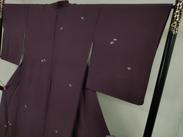 平和屋着物●極上　洛楽人工房　付下げ　蜻蛉　トンボ　葡萄色地　逸品　DZAB4166kh6