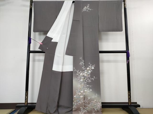 平和屋着物●極上 史上初の女性友禅師 京都府伝統産業優秀技術者 京の名工 岡山武子 訪問着 草花文 暈し染め 金彩 逸品 未使用 DZAB4175kh6