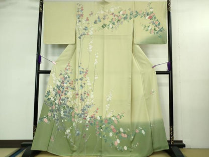 平和屋着物●極上　訪問着　友禅　作家物　吉祥花文　暈し染め　逸品　DZAB4176kh6