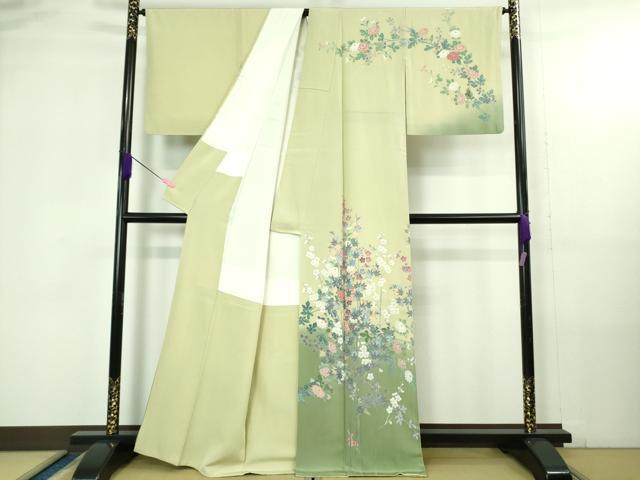 平和屋着物●極上　訪問着　友禅　作家物　吉祥花文　暈し染め　逸品　DZAB4176kh6
