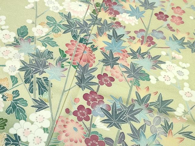 平和屋着物●極上　訪問着　友禅　作家物　吉祥花文　暈し染め　逸品　DZAB4176kh6
