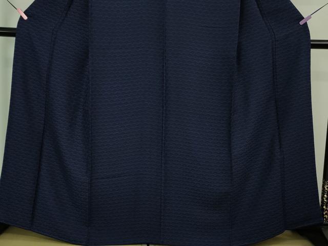 平和屋着物●極上　本藍　お召　美の花　反端付き　逸品　DZAB4177kh6