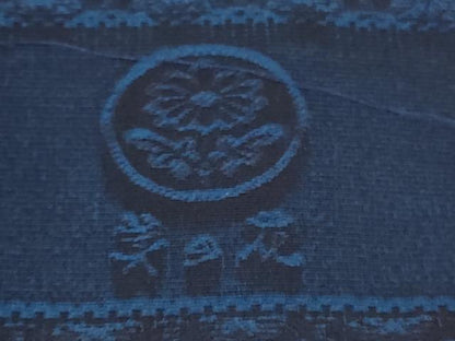 平和屋着物●極上　本藍　お召　美の花　反端付き　逸品　DZAB4177kh6
