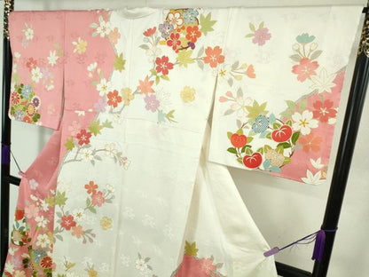 平和屋本店●極上　染匠　久保耕　訪問着　京友禅　駒刺繍　吉祥花文　金彩　反端付き　逸品　DZAB4178kh6
