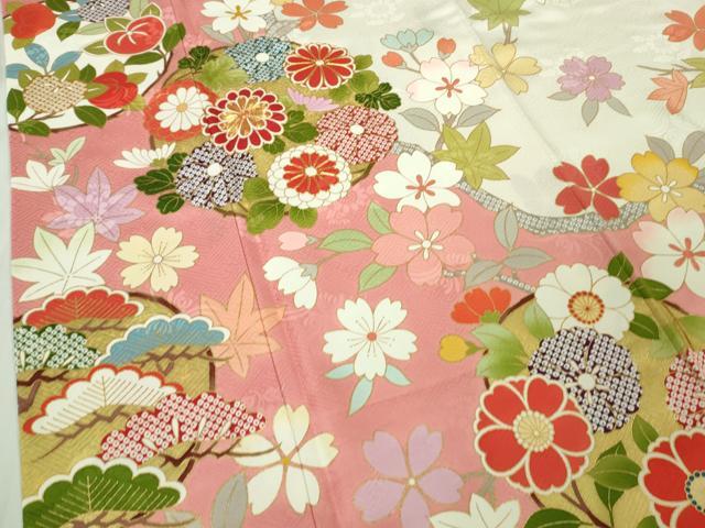 平和屋本店●極上　染匠　久保耕　訪問着　京友禅　駒刺繍　吉祥花文　金彩　反端付き　逸品　DZAB4178kh6