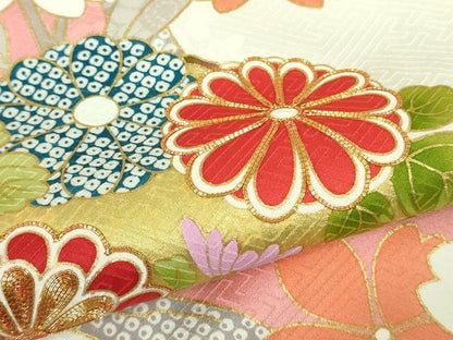 平和屋本店●極上　染匠　久保耕　訪問着　京友禅　駒刺繍　吉祥花文　金彩　反端付き　逸品　DZAB4178kh6
