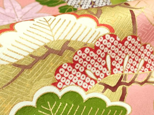平和屋本店●極上　染匠　久保耕　訪問着　京友禅　駒刺繍　吉祥花文　金彩　反端付き　逸品　DZAB4178kh6