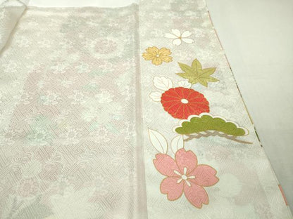平和屋本店●極上　染匠　久保耕　訪問着　京友禅　駒刺繍　吉祥花文　金彩　反端付き　逸品　DZAB4178kh6