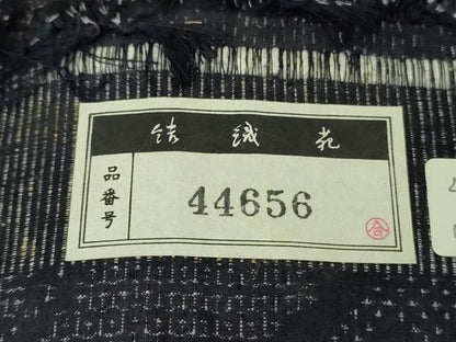 平和屋本店●極上　人間国宝　田中林次　本場結城紬　重要無形文化財　結織苑　100亀甲　切嵌風景　証紙付き　逸品　未使用　DZAB4188kh6