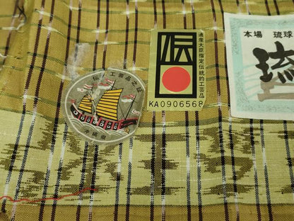 平和屋本店●極上 本場琉球絣 大城広四郎作 手おり 証紙付き 逸品 DZAB4191kh6