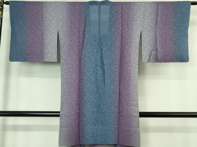平和屋着物∞極上　道行コート　スリーシーズン　春夏秋　塵除け　ロング丈　花唐草紋紗　間道　暈し染め　逸品　未使用　DZAB4192kh6