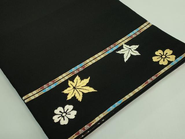 平和屋本店●最高級　龍村平蔵製　太鼓柄　本袋帯　威毛錦　黒地　金銀糸　逸品　DZAB4201kh6
