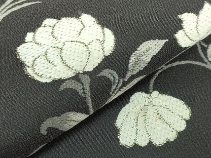平和屋本店●極上　織文意匠　鈴木　六通柄袋帯　唐織　綾絲錦　草花文　金糸　羊羹色地　逸品　DZAB4209kh6