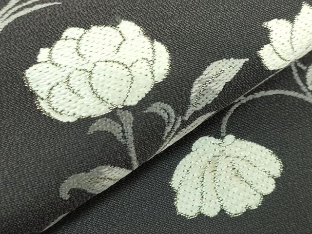 平和屋本店●極上　織文意匠　鈴木　六通柄袋帯　唐織　綾絲錦　草花文　金糸　羊羹色地　逸品　DZAB4209kh6