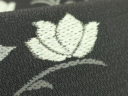 平和屋本店●極上　織文意匠　鈴木　六通柄袋帯　唐織　綾絲錦　草花文　金糸　羊羹色地　逸品　DZAB4209kh6