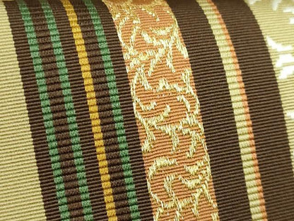 平和屋着物●極上　本場筑前博多織　両面　全通柄袋帯　花間道　金糸　逸品　DZAB4215kh6