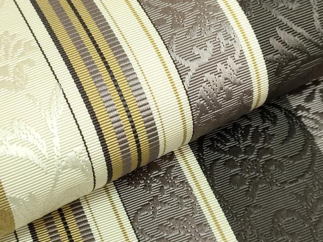 平和屋本店●極上　本場筑前博多織　両面　全通柄袋帯　花唐間道　金糸　逸品　DZAB4219kh6