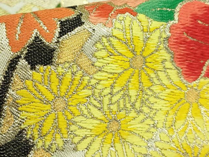 平和屋着物●極上　西陣　川島織物　太鼓柄　本袋帯　唐織　花車文　金糸　逸品　DZAB4223kh6