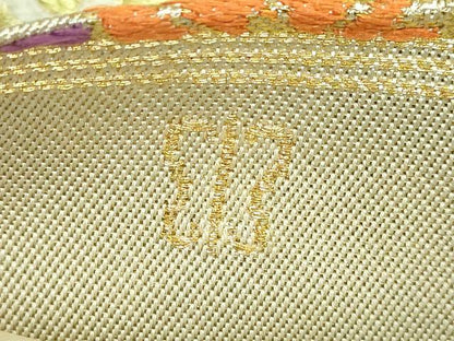 平和屋着物●極上　西陣　川島織物　太鼓柄　本袋帯　唐織　花車文　金糸　逸品　DZAB4223kh6