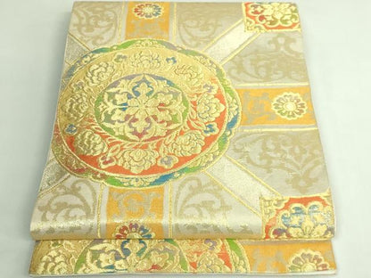 平和屋着物●極上　西陣　川島織物　六通柄　本袋帯　正倉院花文　金糸　逸品　DZAB4238kh6