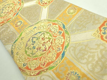 平和屋着物●極上　西陣　川島織物　六通柄　本袋帯　正倉院花文　金糸　逸品　DZAB4238kh6